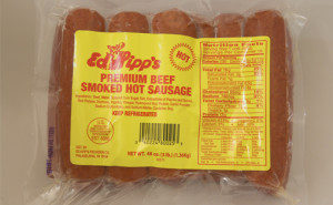 Ed Hipp’s Premium Beef Smoked Hot Sausage 3lb_S